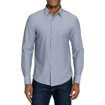 Brooklyn Brigade Solid Mapleton Luxe Cross Dyed Long Sleeve Shirt In Blue