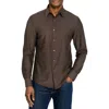 Brooklyn Brigade Solid Mapleton Luxe Cross Dyed Long Sleeve Shirt In Brown