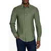 Brooklyn Brigade Solid Mapleton Luxe Cross Dyed Long Sleeve Shirt In Green