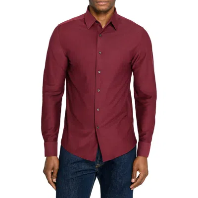 Brooklyn Brigade Solid Mapleton Luxe Cross Dyed Long Sleeve Shirt In Red