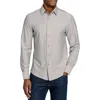 Brooklyn Brigade Solid Mapleton Luxe Cross Dyed Long Sleeve Shirt In Silver