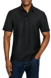 Brooklyn Brigade Solid Mapleton Luxe Cross Dyed Polo In Black
