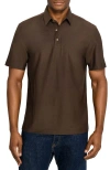 Brooklyn Brigade Solid Mapleton Luxe Cross Dyed Polo In Brown