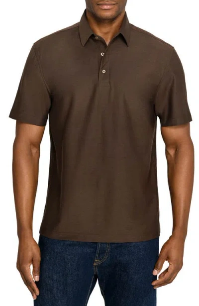 Brooklyn Brigade Solid Mapleton Luxe Cross Dyed Polo In Brown