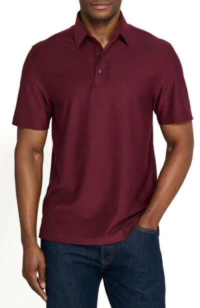 Brooklyn Brigade Solid Mapleton Luxe Cross Dyed Polo In Burgundy