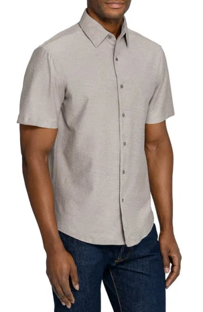 Brooklyn Brigade Solid Mapleton Luxe Cross Dyed Short Sleeve Shirt In Neutral