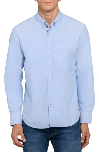 Brooklyn Brigade Solid Oxford Woven Long Sleeve Basic In Blue