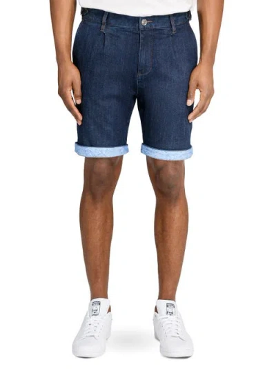 Brooklyn Brigade Solid Pleated Shorts In Navy