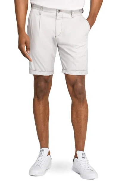 Brooklyn Brigade Solid Pleated Shorts In Stone