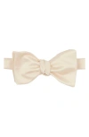 Brooklyn Brigade Solid Satin Bow Tie In Champagne