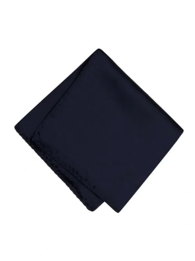 Brooklyn Brigade Solid Satin Pocket Square In Navy