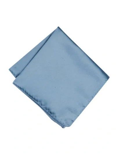 Brooklyn Brigade Solid Satin Pocket Square In Dusty Blue
