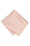 Brooklyn Brigade Solid Satin Pocket Square In Pale Blush