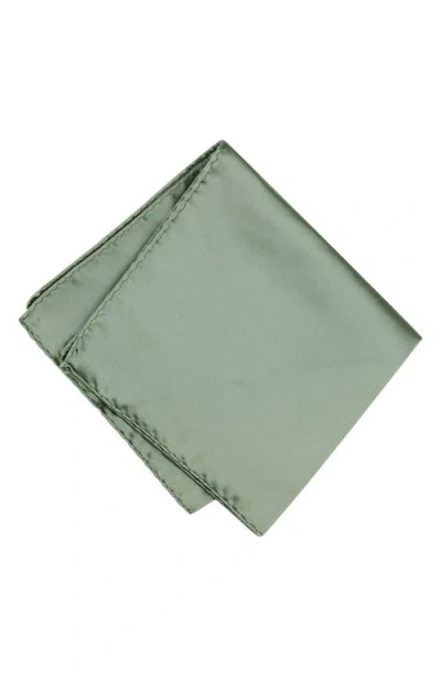 Brooklyn Brigade Solid Satin Pocket Square In Sage