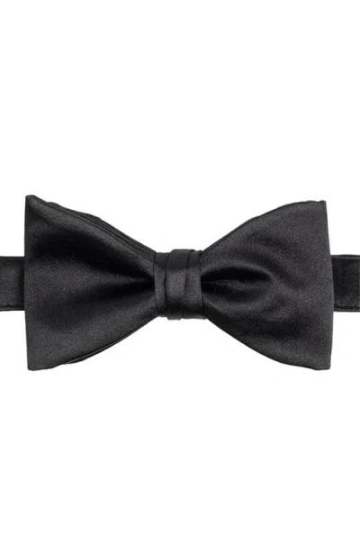 Brooklyn Brigade Solid Satin Pre-tied Bow Tie In Black