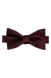 Brooklyn Brigade Solid Satin Pre-tied Bow Tie In Cabernet