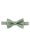 Brooklyn Brigade Solid Satin Pre-tied Bow Tie In Sage