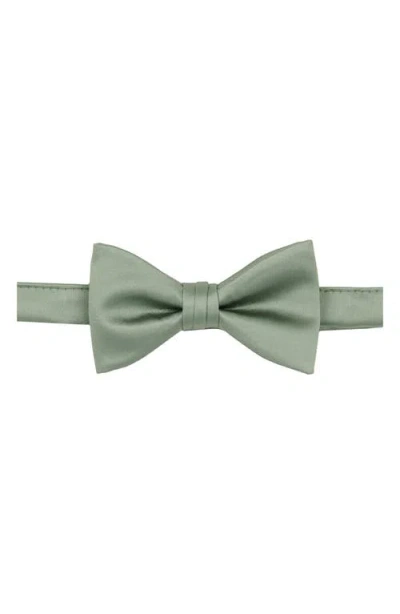Brooklyn Brigade Solid Satin Pre-tied Bow Tie In Sage