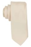 Brooklyn Brigade Solid Satin X-long Tie In Champagne