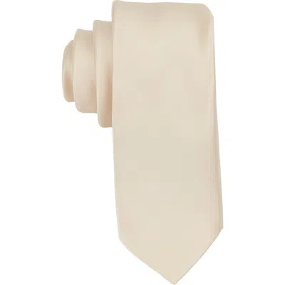Brooklyn Brigade Solid Satin X-long Tie In Champagne