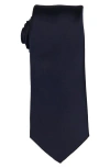 Brooklyn Brigade Solid Satin X-long Tie In Navy