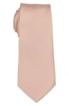 Brooklyn Brigade Solid Satin X-long Tie In Pale Blush