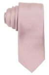 Brooklyn Brigade Solid Satin X-long Tie In Rose Quartz