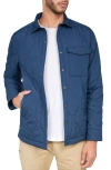 Brooklyn Brigade Solid Water Repellent Quilted Shirt Jacket In Blue