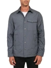 Brooklyn Brigade Solid Water Repellent Quilted Shirt Jacket In Grey