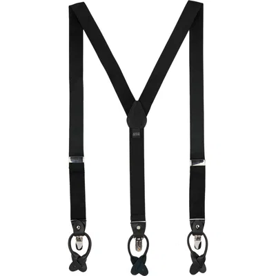 Brooklyn Brigade Solid Web Adjustable Suspenders In Black