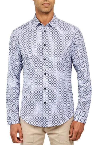 Brooklyn Brigade Stockton Square Geo Long Sleeve Shirt In Black/grey