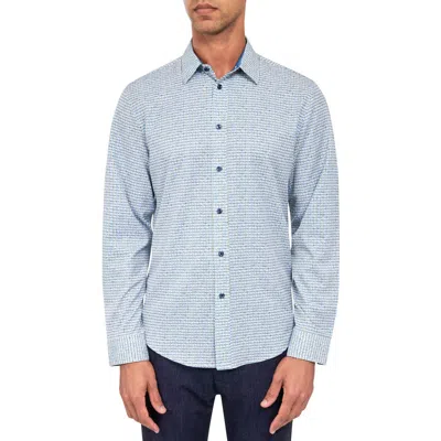 Brooklyn Brigade Watercolor Geometric Long Sleeve Shirt In Multi