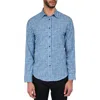 Brooklyn Brigade Wyckoff Blurry Gingham Long Sleeve Shirt In Blue