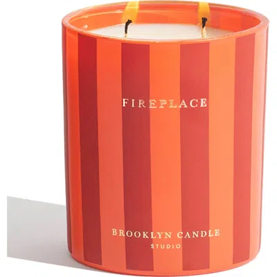 Brooklyn Candle Studio Fireplace Holiday Candle In Orange