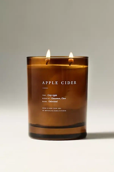 Brooklyn Candle Studio Fruity Apple Cider Glass Jar Candle In Brown