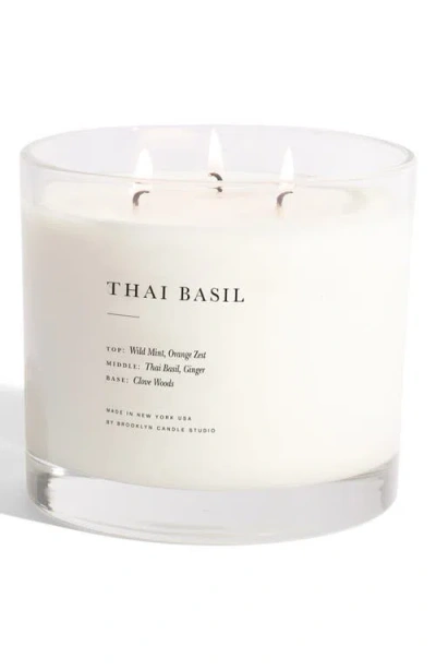 Brooklyn Candle Studio Thai Basil 3-wick Candle In White