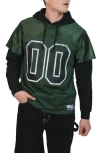 Brooklyn Cloth Jersey Layered Hoodie In Green