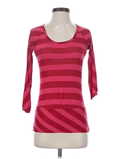Pre-owned Brooklyn Industries 3/4 Sleeve Top Burgundy Scoop Neck Tops