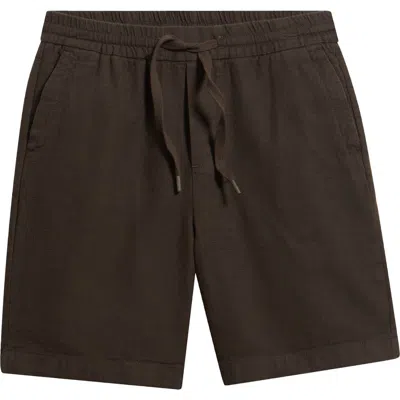 Brooklyn Industries Loose Fit Woven Stretch Cotton Drawstring Shorts In Black