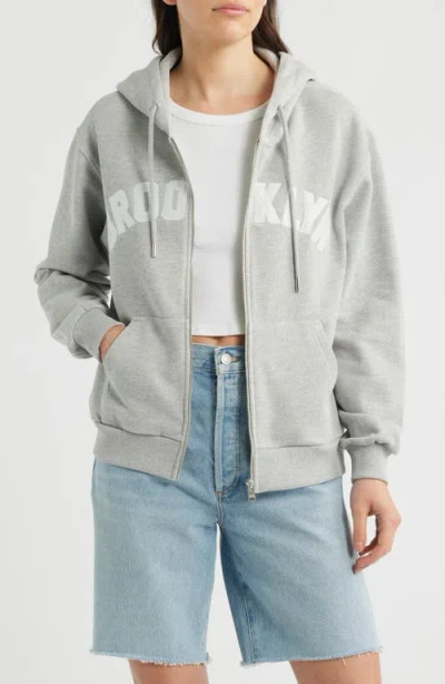 Brooklyn Industries Brooklyn Zip Hoodie In Gray