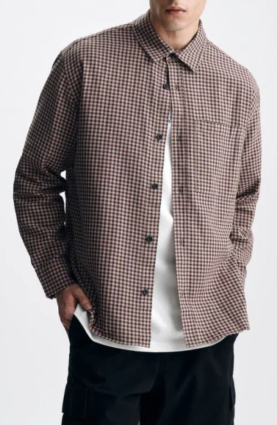 Brooklyn Industries Check Button-up Shirt In Pink
