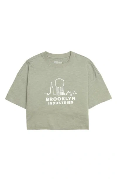 Brooklyn Industries City Cotton Crop T-shirt In Agave Green