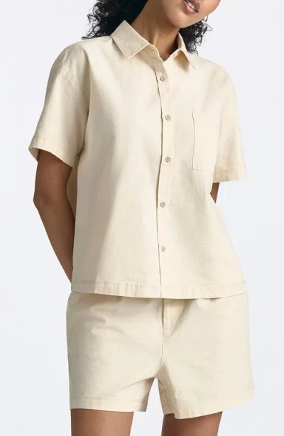 Brooklyn Industries Cotton & Hemp Button-up Shirt In Neutral