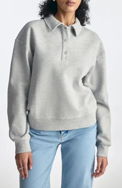 Brooklyn Industries Cotton Blend Polo Sweatshirt In Gray