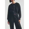 Brooklyn Industries Crop Full Zip Hoodie In Blue