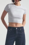Brooklyn Industries Crop Rib T-shirt In Gray