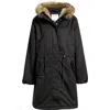Brooklyn Industries Faux Fur Trim Parka In Black