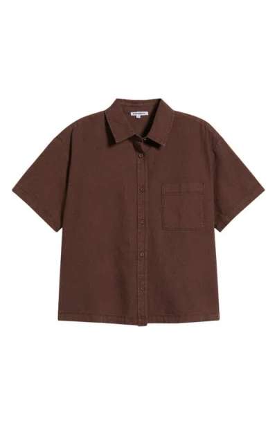 Brooklyn Industries French Button-up Shirt In Brown