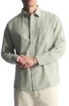 Brooklyn Industries Garment Dye Button-up Shirt In Green