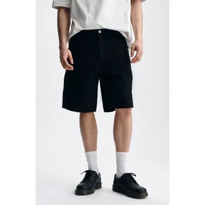 Brooklyn Industries Graham Straight Leg Cotton Cargo Shorts In Black